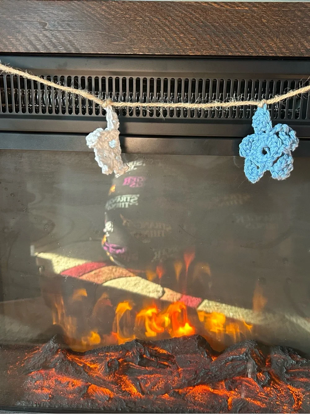 Cozy Crochet Holiday Garland in Red, Blue, Cream